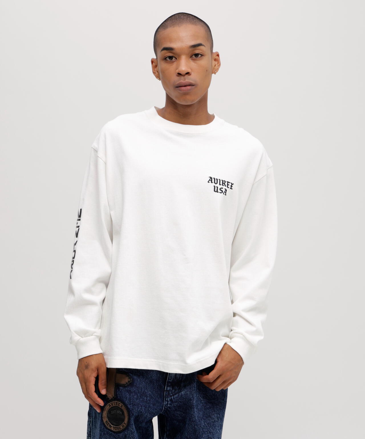 EMB L/S T-SHIRT AVIREX NYC