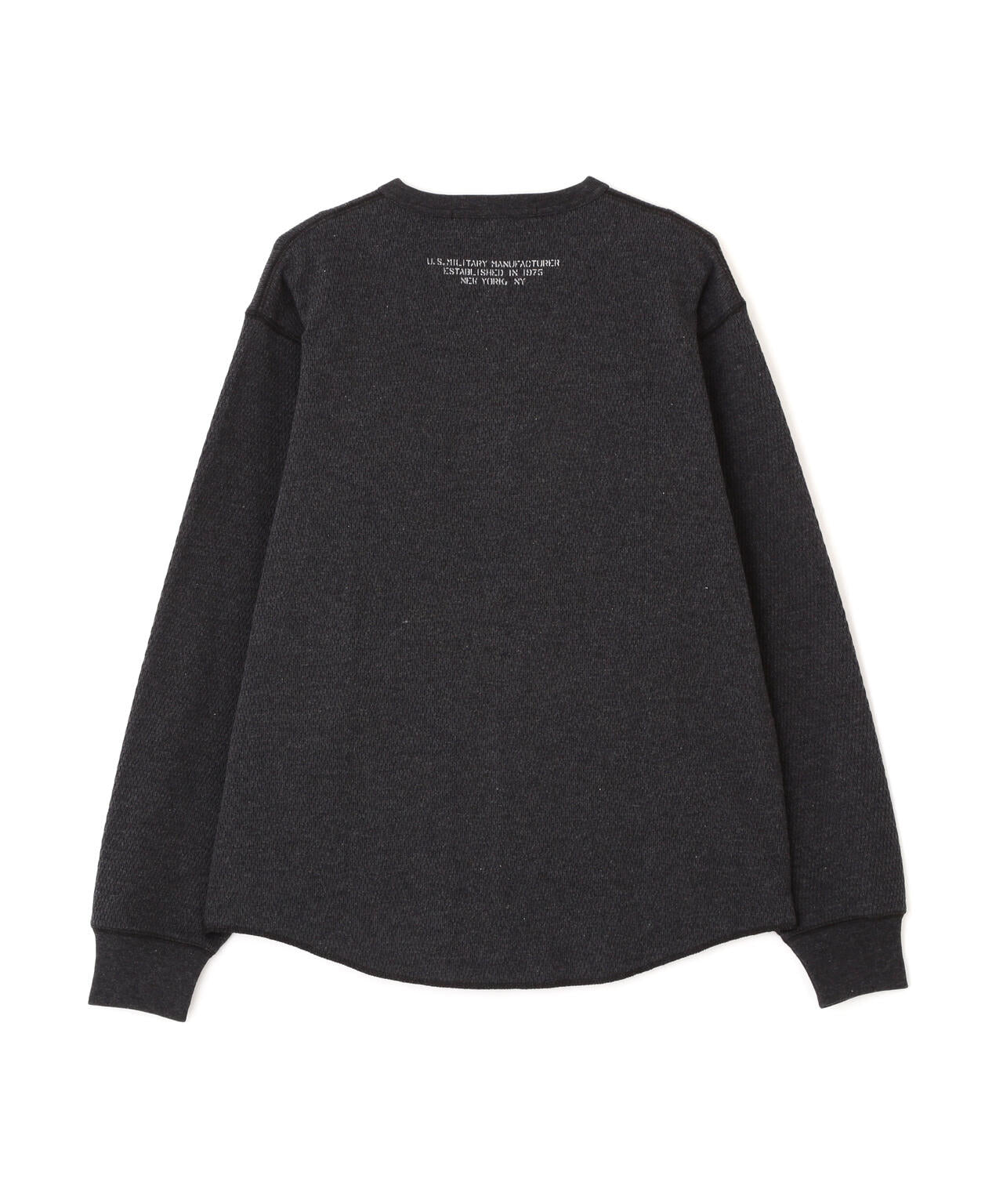 HONEYCOMB WAFFLE L/S HENLEY NECK T-SHIRT