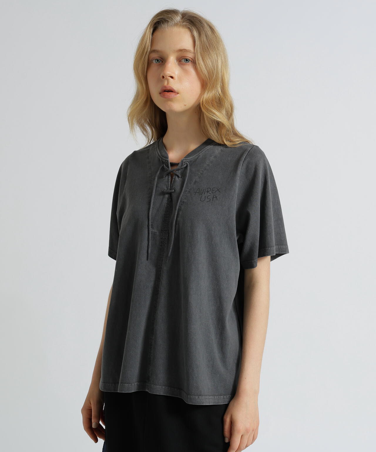 《WOMAN》HALF SLEEVE BACK LAYERED GRAPHIC T-SHIRT