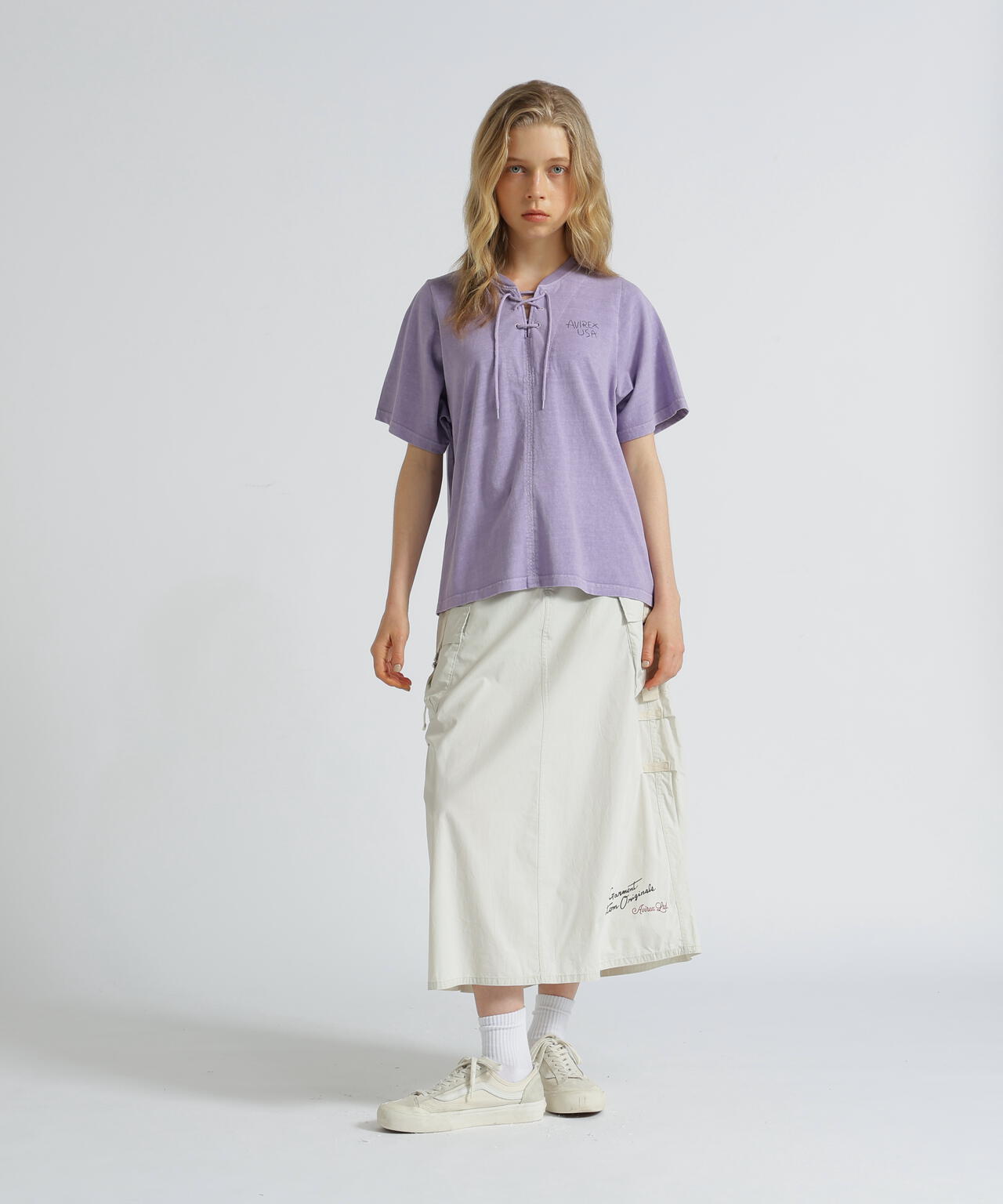《WOMAN》HALF SLEEVE BACK LAYERED GRAPHIC T-SHIRT