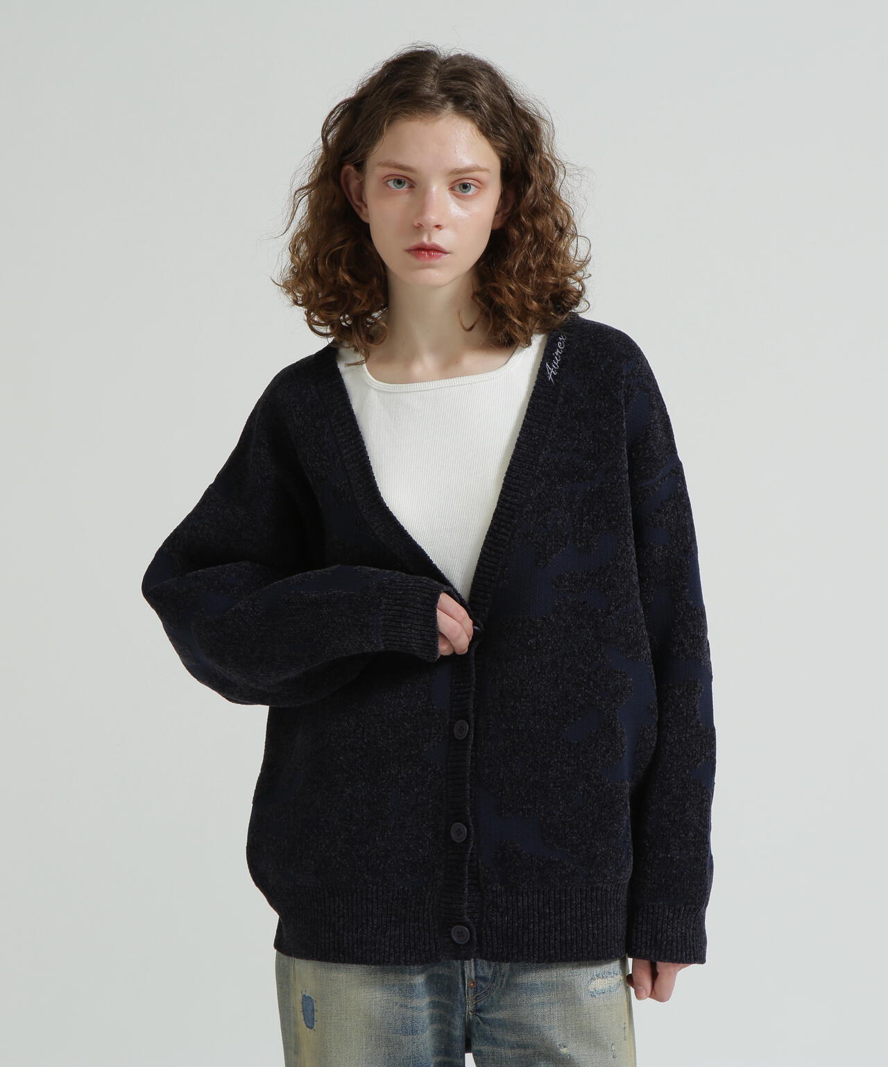 《直営店限定》BOUCLE CAMO KINT CARDIGAN