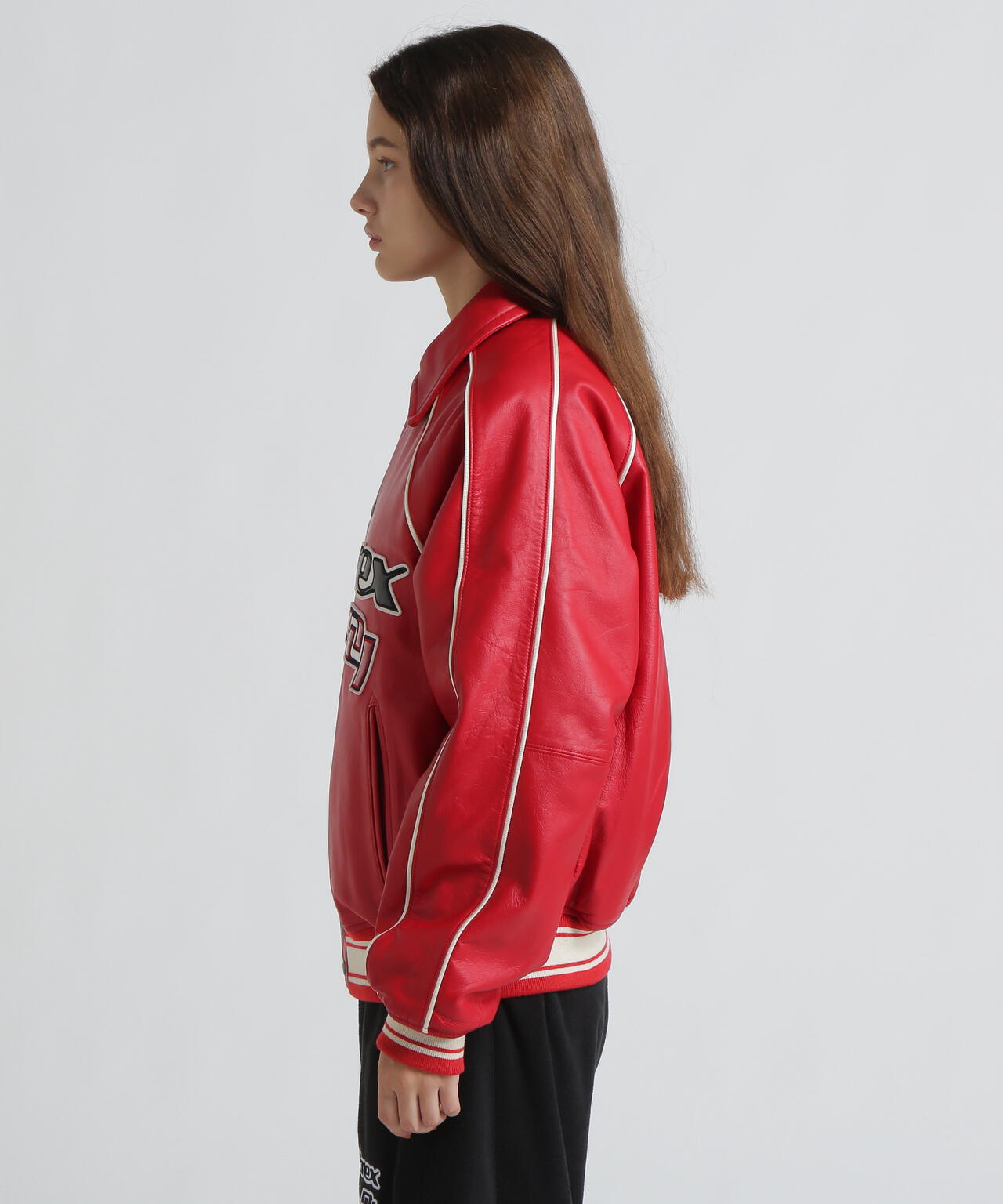 《AVIREX×MOUSSY》LEATHER VARSITY JACKET