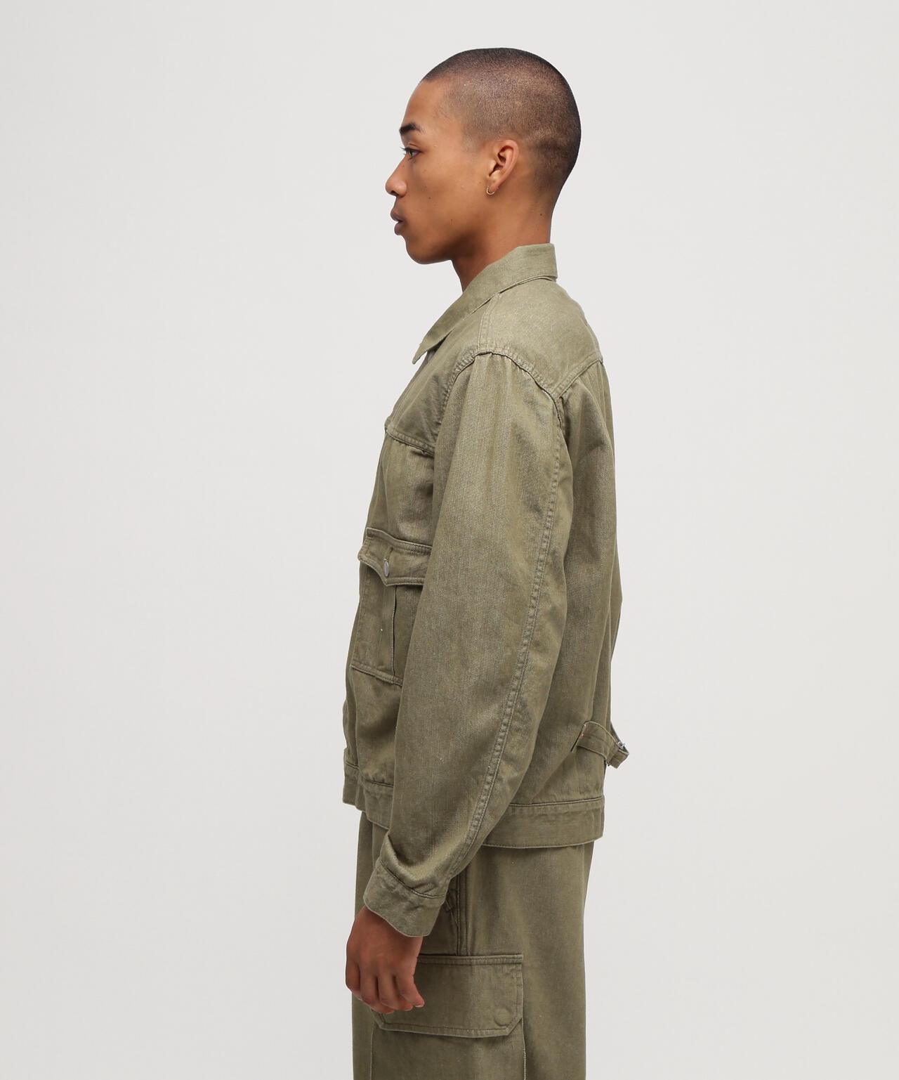 《TFQP by HANDROOM》GREEN SELVEDGE MILITARY DENIM JACKET