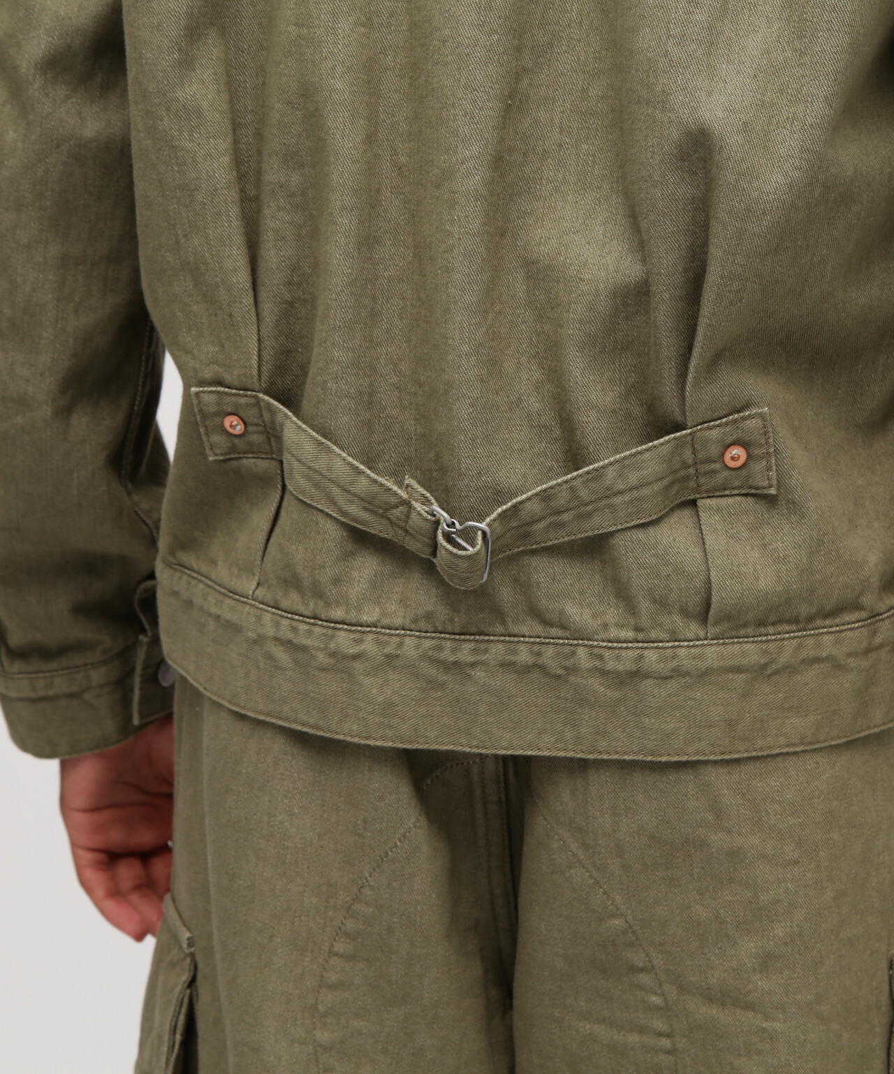 《TFQP by HANDROOM》GREEN SELVEDGE MILITARY DENIM JACKET