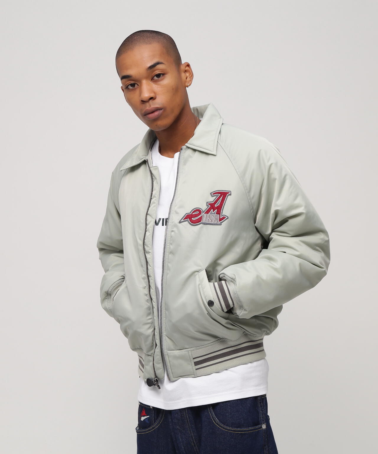 《WEB&DEPOT限定》NYLON VARSITY JACKET
