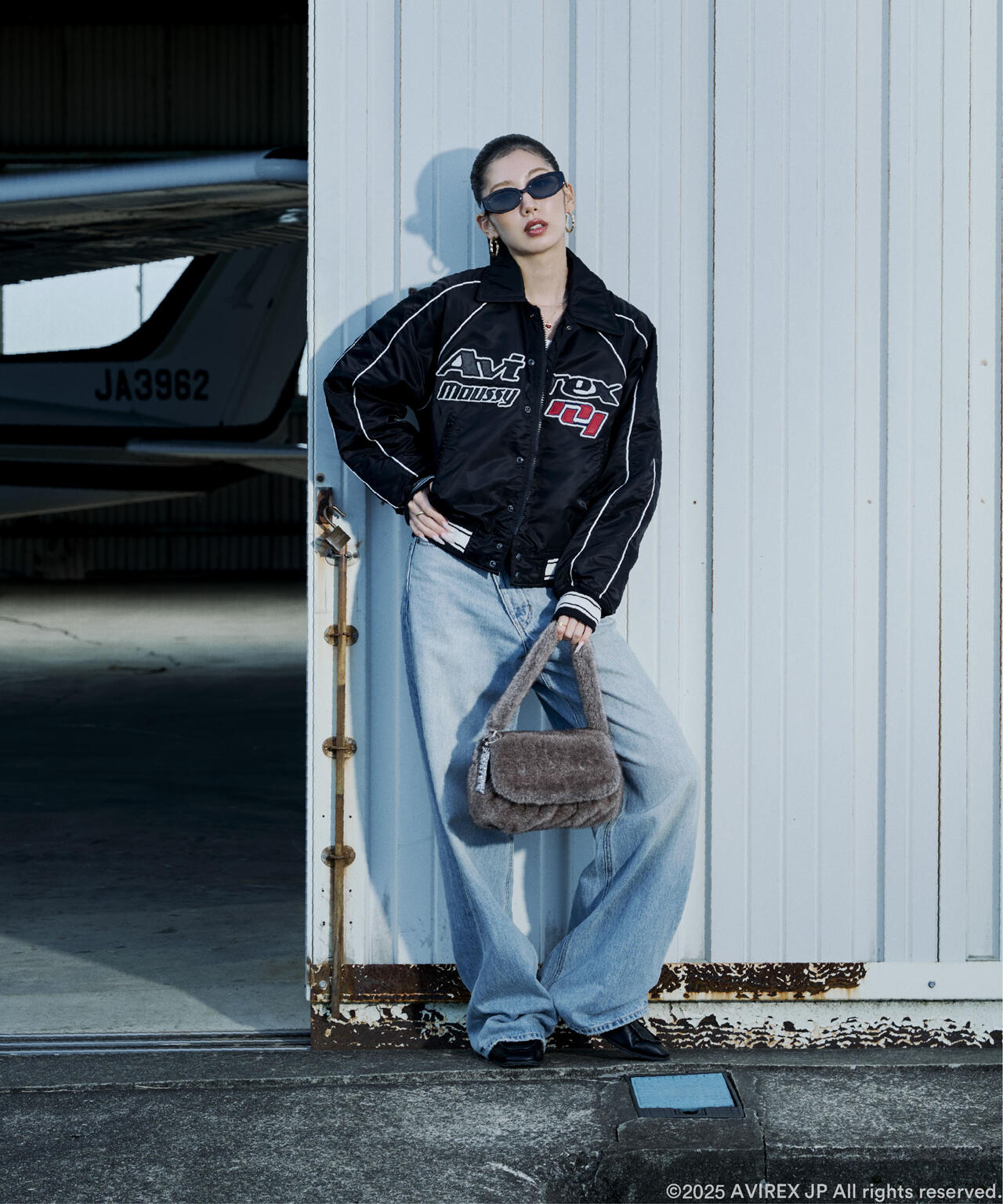 《AVIREX×MOUSSY》NYLON VARSITY JACKET