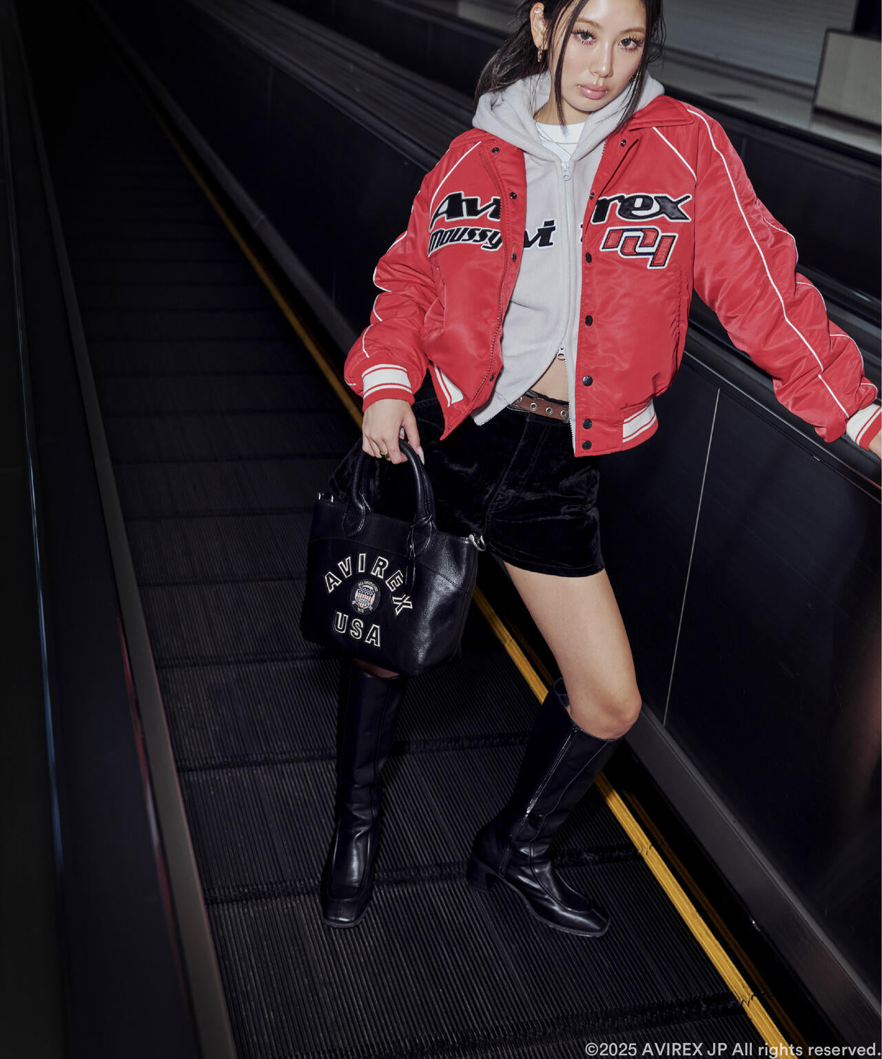《AVIREX×MOUSSY》NYLON VARSITY JACKET