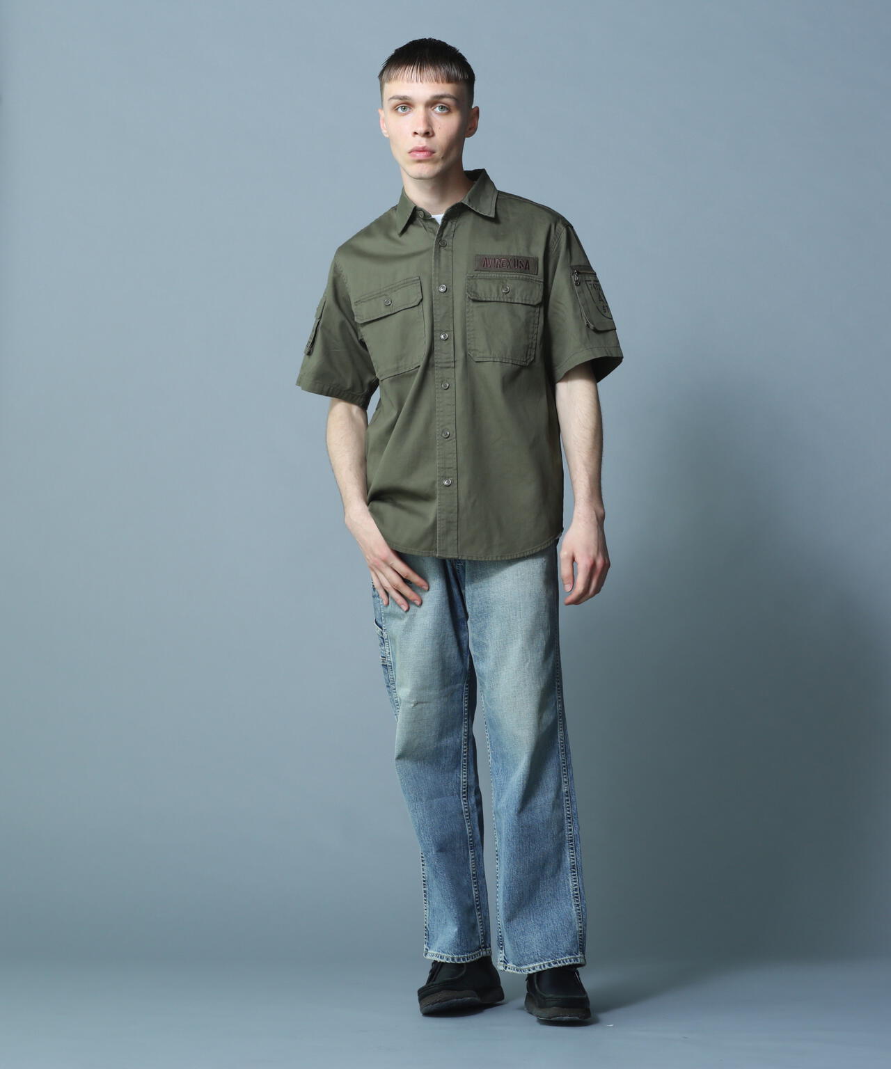 BASIC FATIGUE SHORT SLEEVE SHIRT / ベーシック ファティーグ 半袖シャツ / AVIREX / アヴィレッ