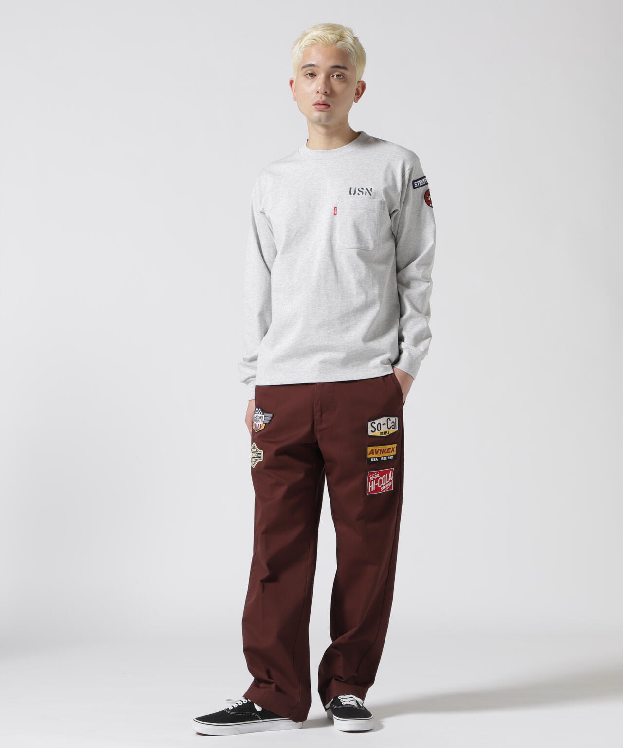 NAVAL PATCH LONGSLEEVE T-SHIRT / ネイバル パッチ ロングスリーブ Tシャツ / AVIREX