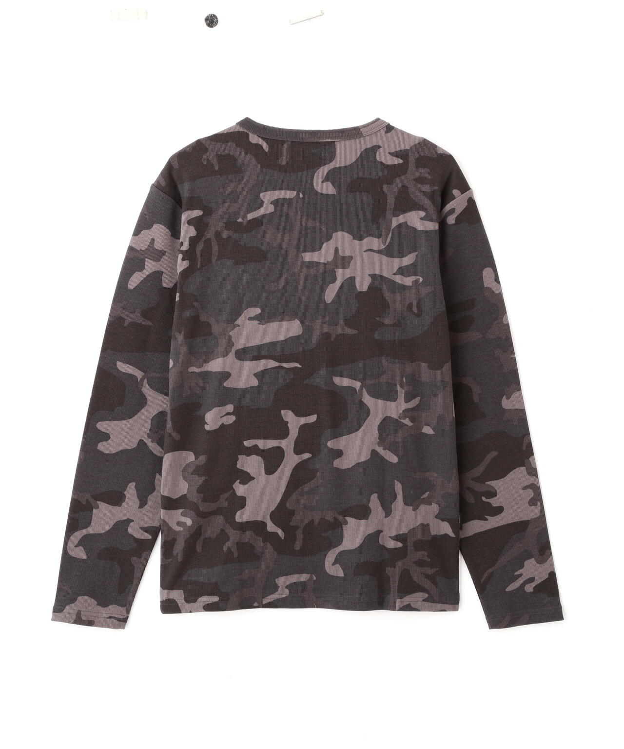 《DAILY/デイリー》RIB LONG SLEEVE HENLEY NECK T-SHIRT ”CAMOUFLAGE”