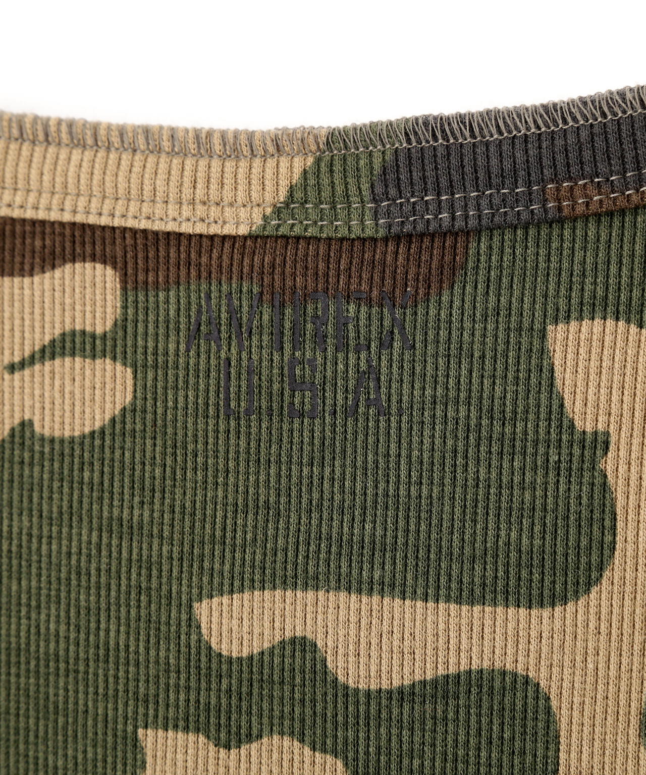 《DAILY/デイリー》RIB LONG SLEEVE HENLEY NECK T-SHIRT ”CAMOUFLAGE”
