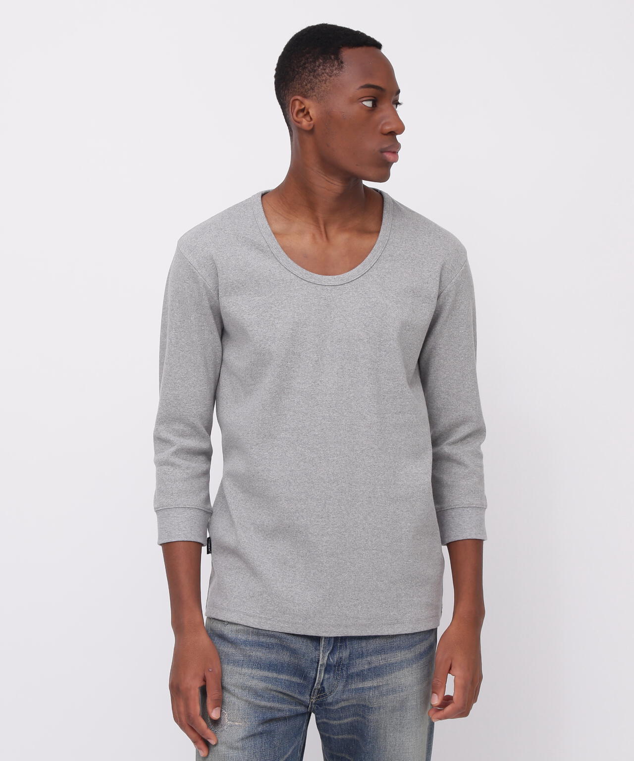 《DAILY/デイリー》2/3 SLEEVE U-NECK T-SHIRT/2/3 スリーブ Uネック Tシャツ