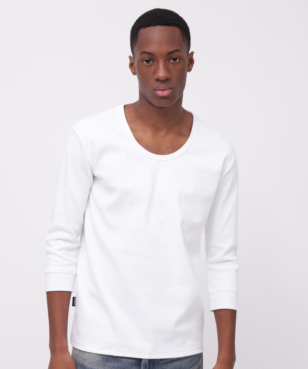 《DAILY/デイリー》2/3 SLEEVE U-NECK T-SHIRT/2/3 スリーブ Uネック Tシャツ