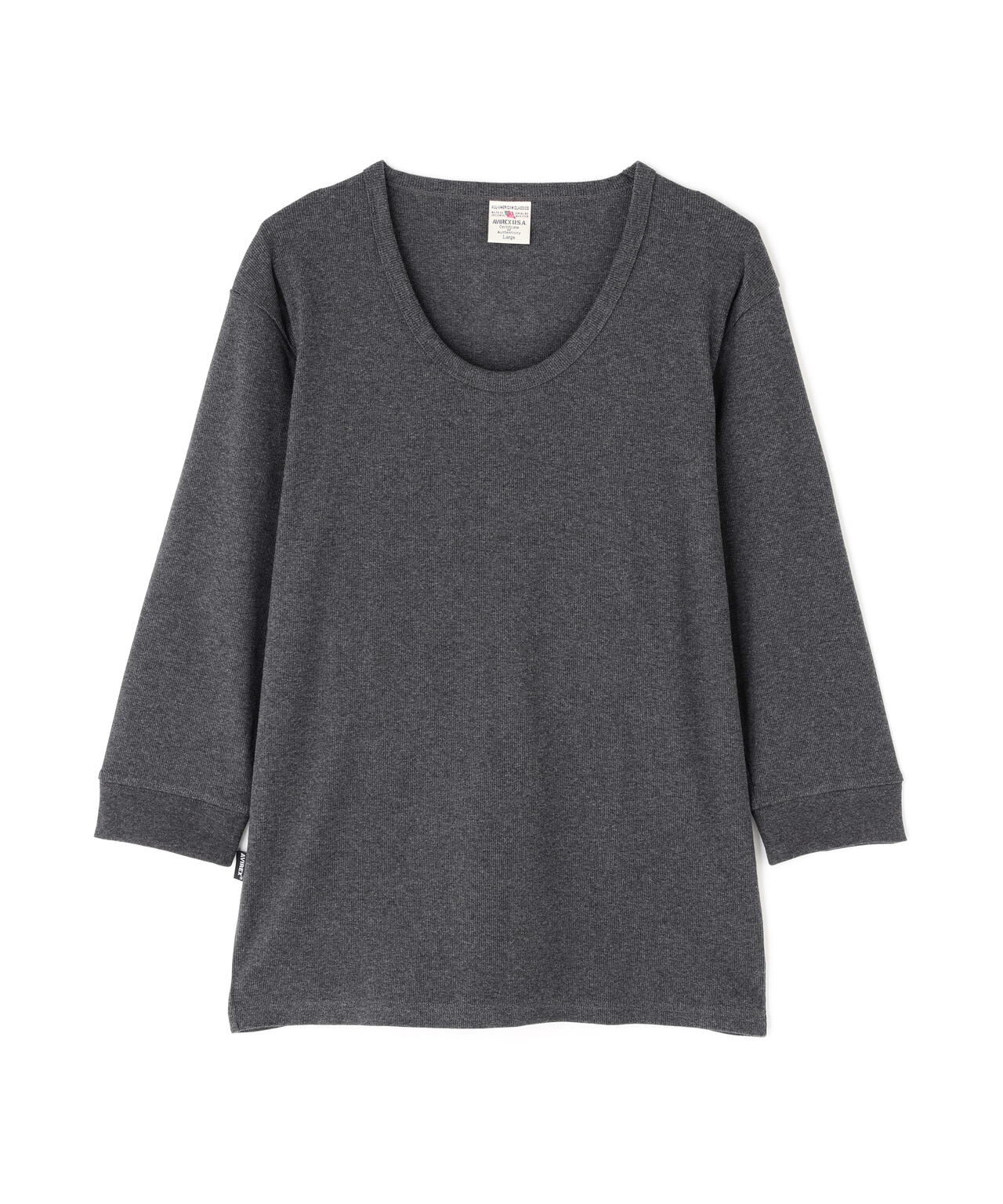 《DAILY/デイリー》2/3 SLEEVE U-NECK T-SHIRT/2/3 スリーブ Uネック Tシャツ