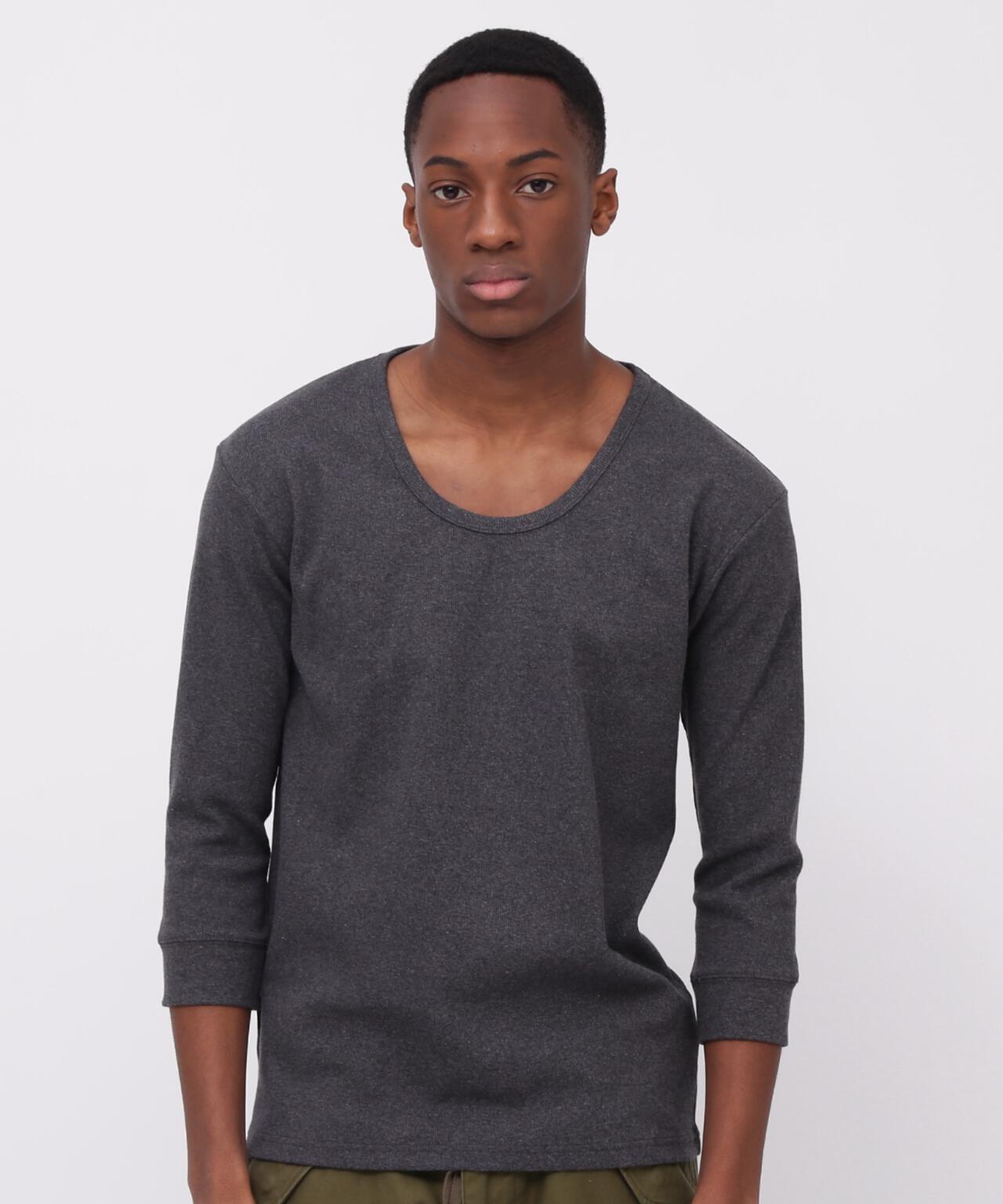 《DAILY/デイリー》2/3 SLEEVE U-NECK T-SHIRT/2/3 スリーブ Uネック Tシャツ