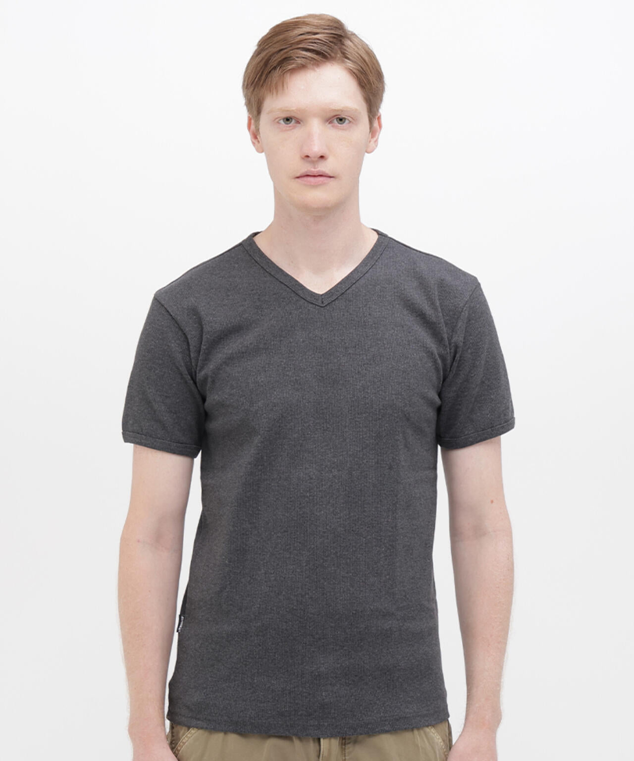 《DAILY/デイリー》RIB S/S V-NECK T-SHIRT/リブ 半袖 ブイネック Tシャツ  デイリーウェア