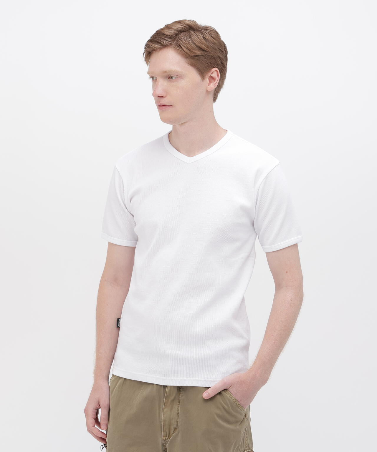 《DAILY/デイリー》MINI WAFFLE S/S V-NECK T-SHIRT/ミニワッフル 半袖 ブイネック Tシャツ
