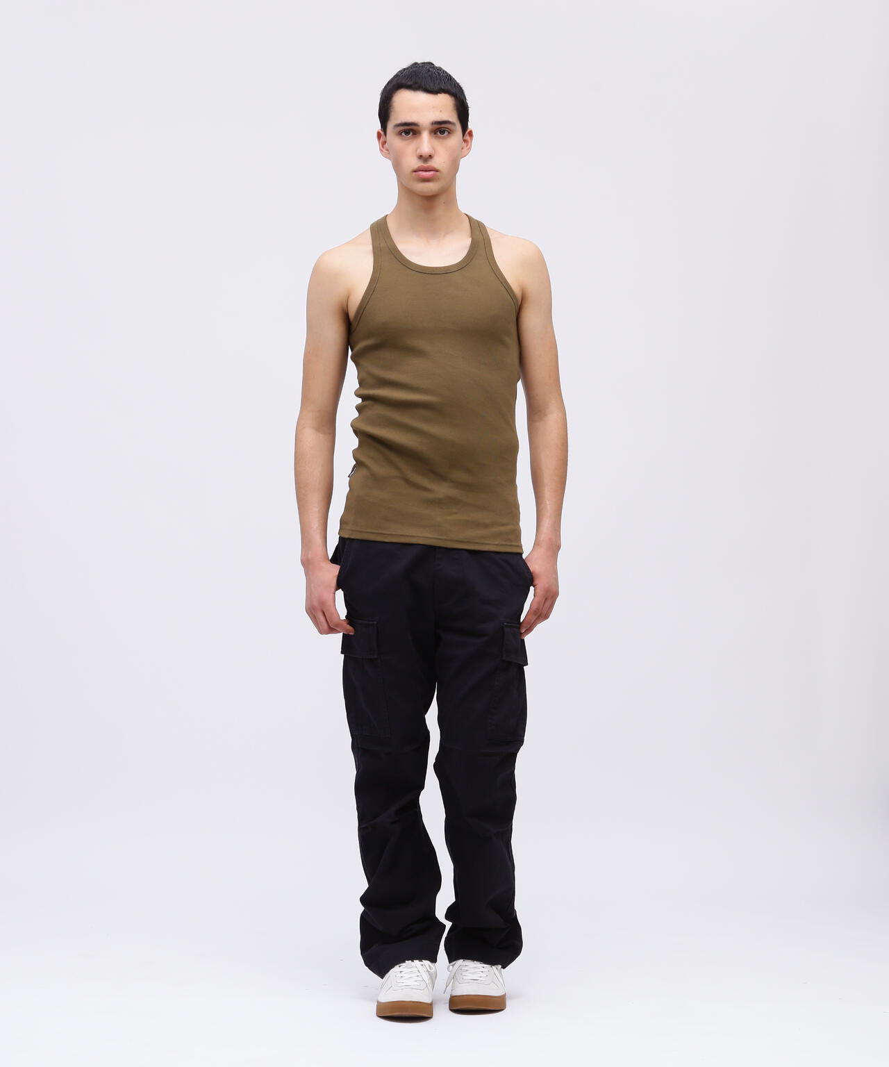 《DAILY/デイリー》RIB TANK TOP BACK CROSS/リブ タンクトップ バッククロス  デイリーウェア