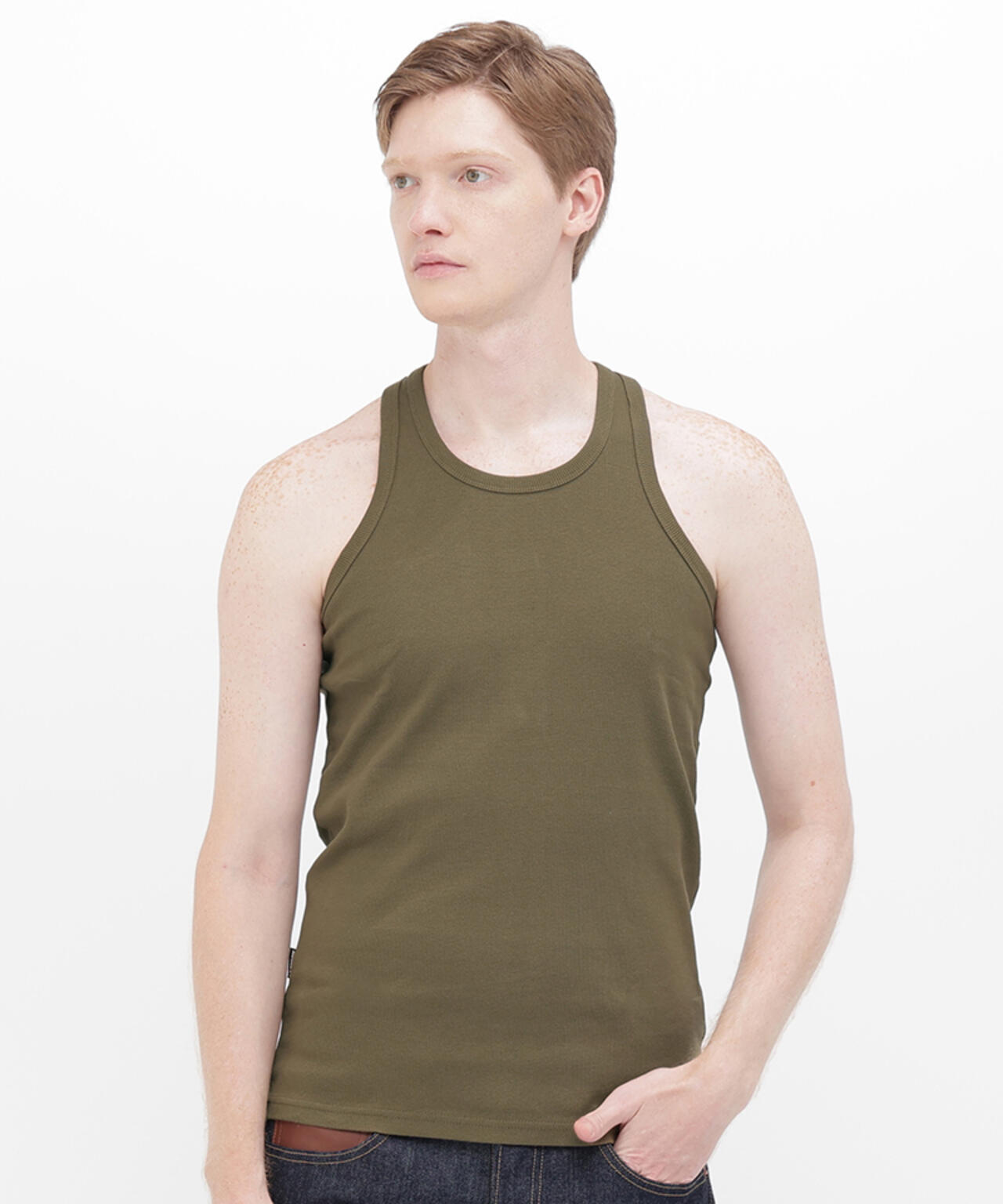 《DAILY/デイリー》RIB TANK TOP BACK CROSS/リブ タンクトップ バッククロス  デイリーウェア