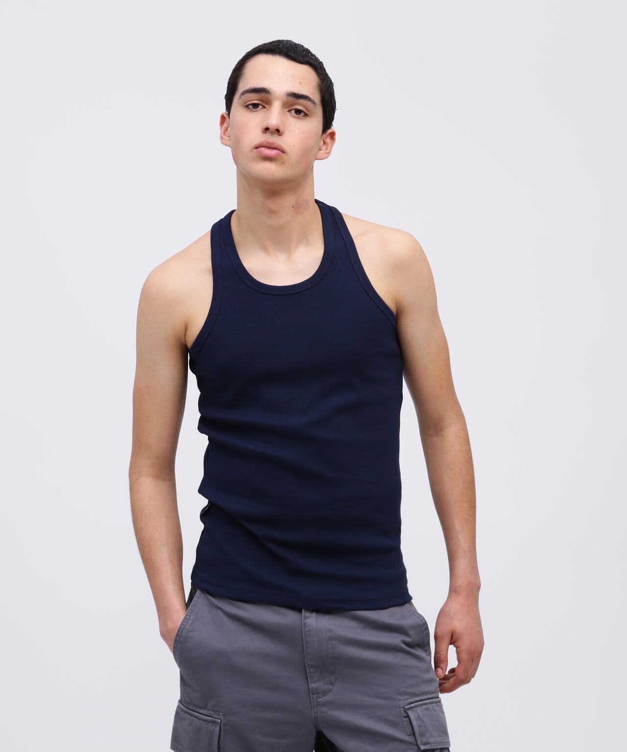 《DAILY/デイリー》RIB TANK TOP BACK CROSS/リブ タンクトップ バッククロス  デイリーウェア