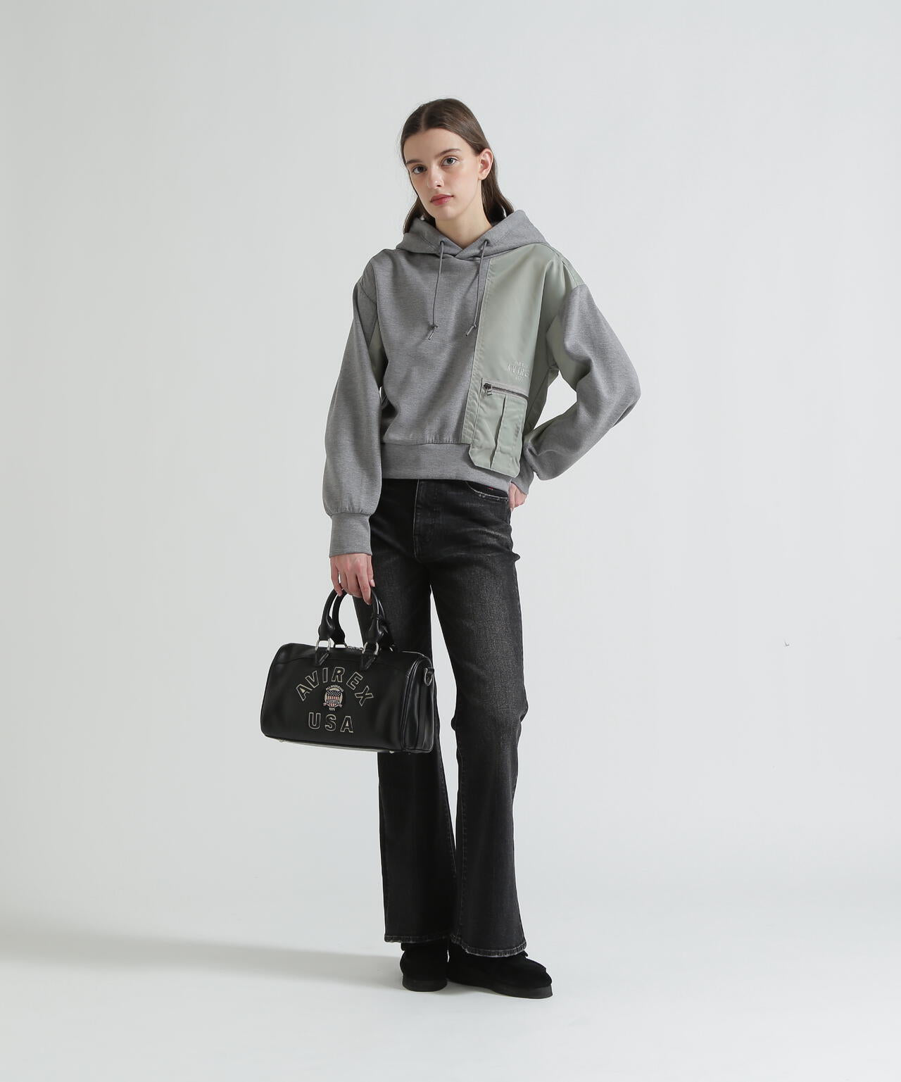 VARSITY LEATHER MINI DUFFLE BAG/バーシティーミニダッフルバッグ