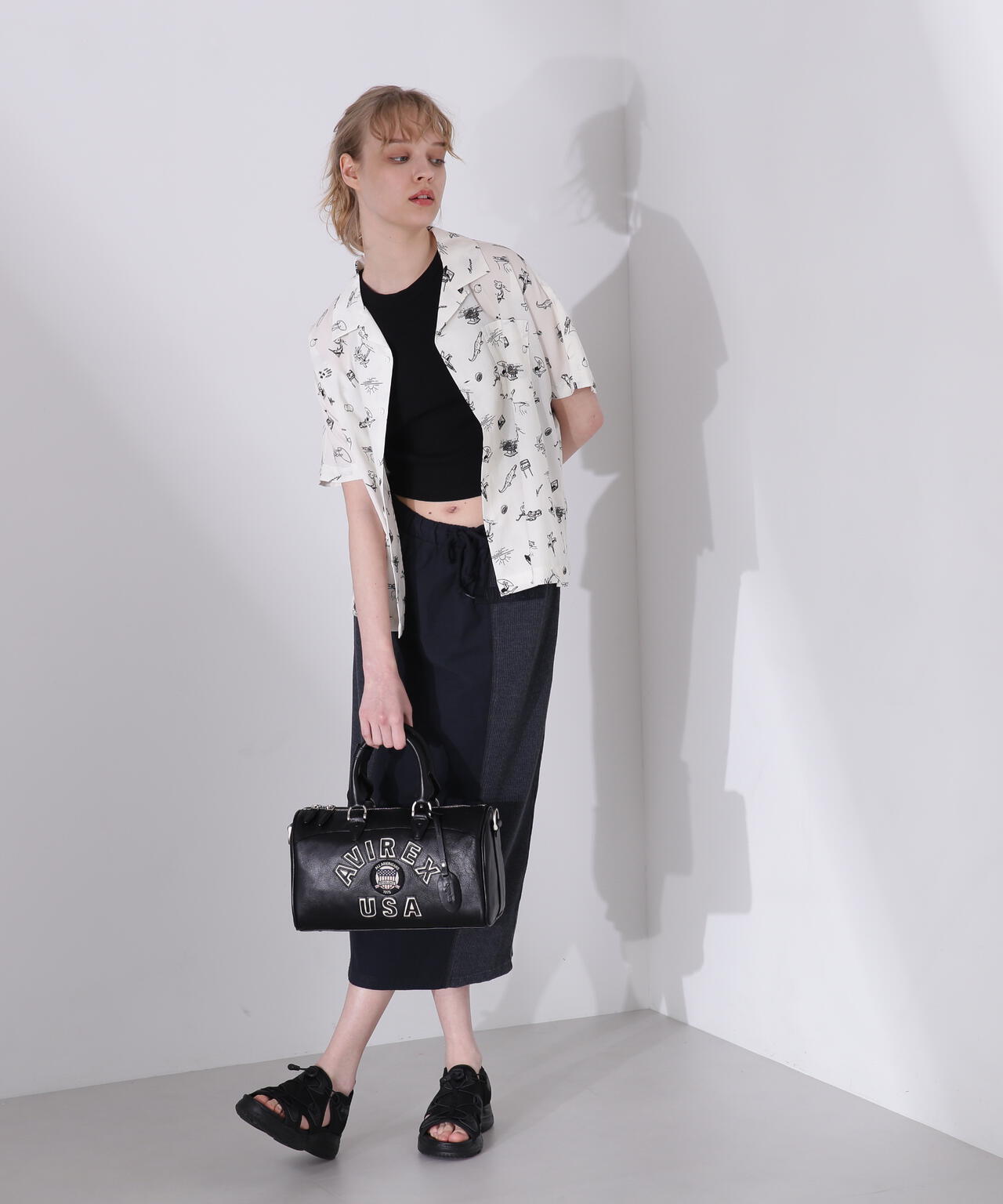 VARSITY LEATHER MINI DUFFLE BAG/バーシティーミニダッフルバッグ
