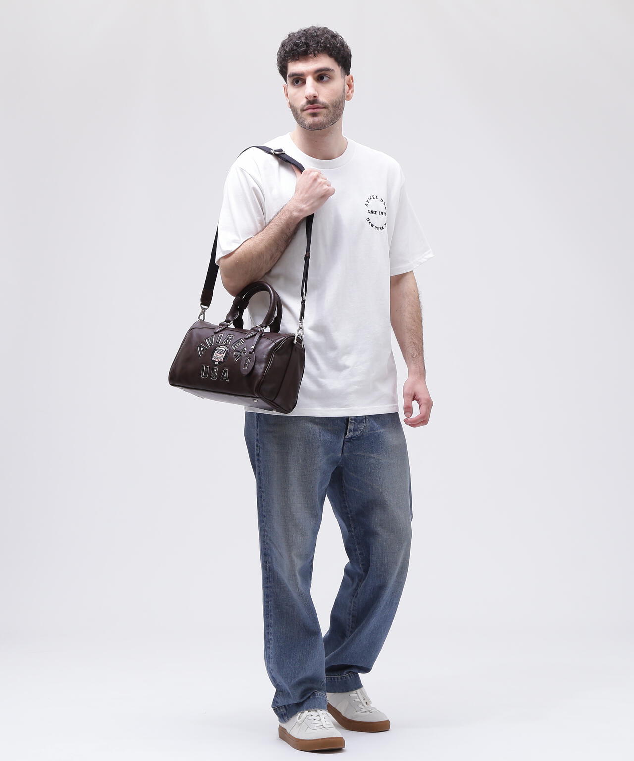VARSITY LEATHER MINI DUFFLE BAG/バーシティーミニダッフルバッグ