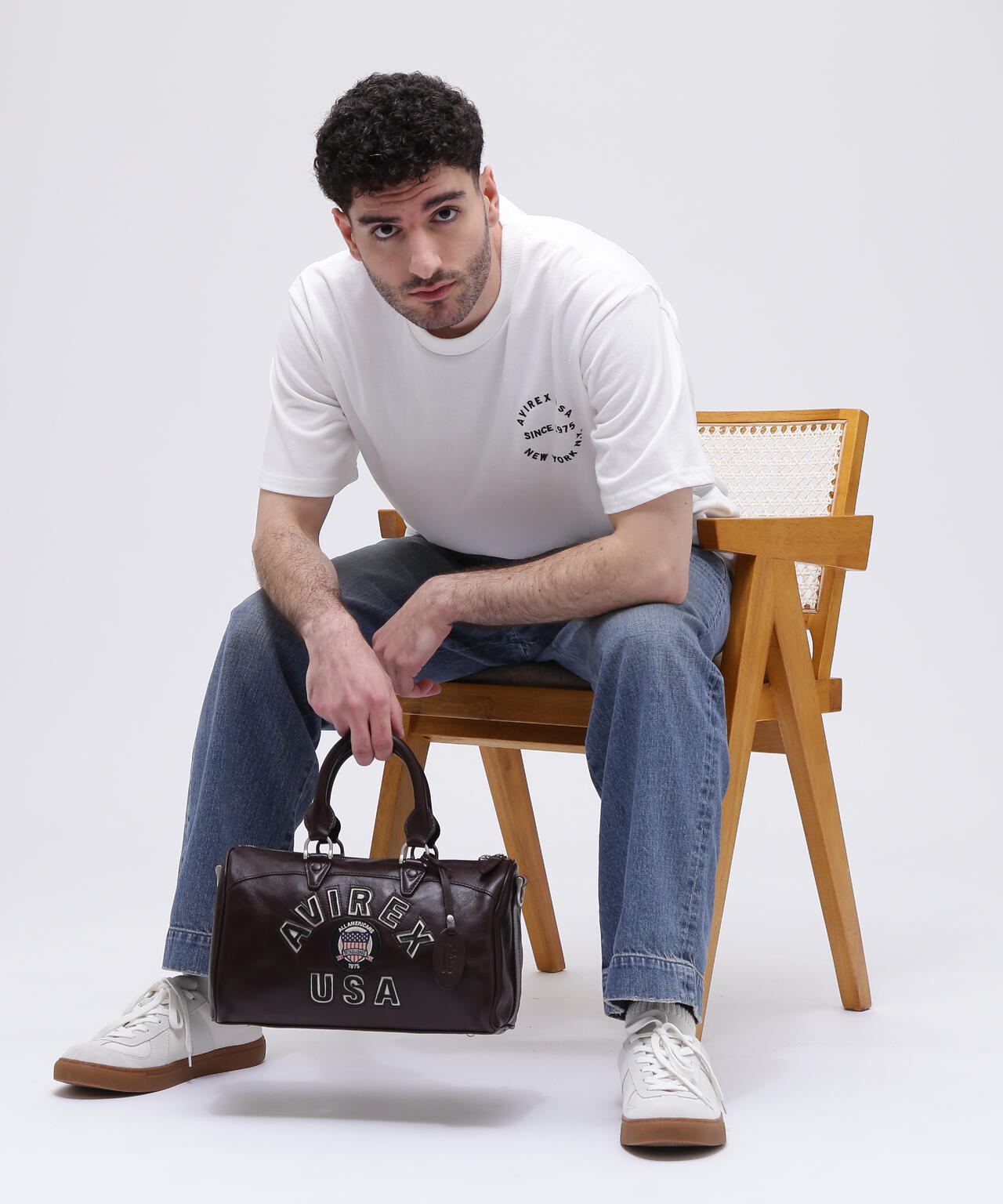 VARSITY LEATHER MINI DUFFLE BAG/バーシティーミニダッフルバッグ