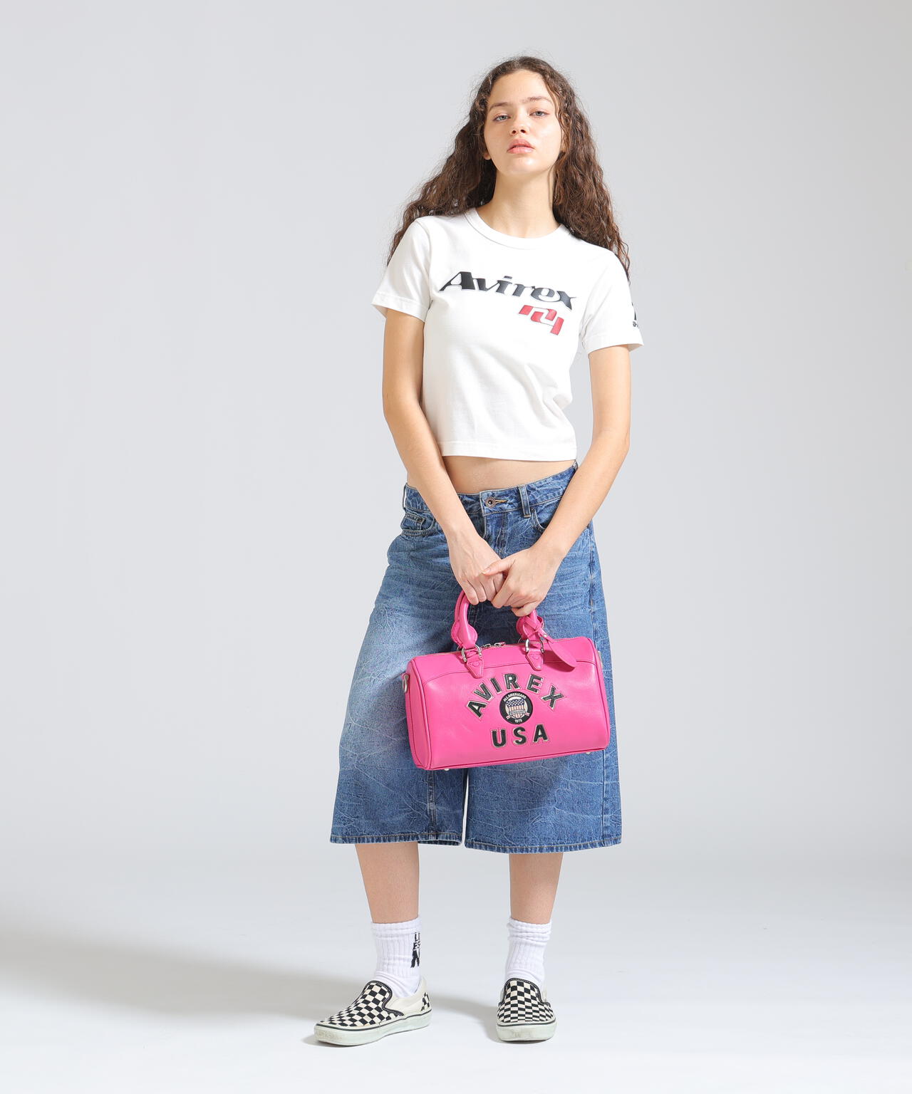 VARSITY LEATHER MINI DUFFLE BAG/バーシティーミニダッフルバッグ