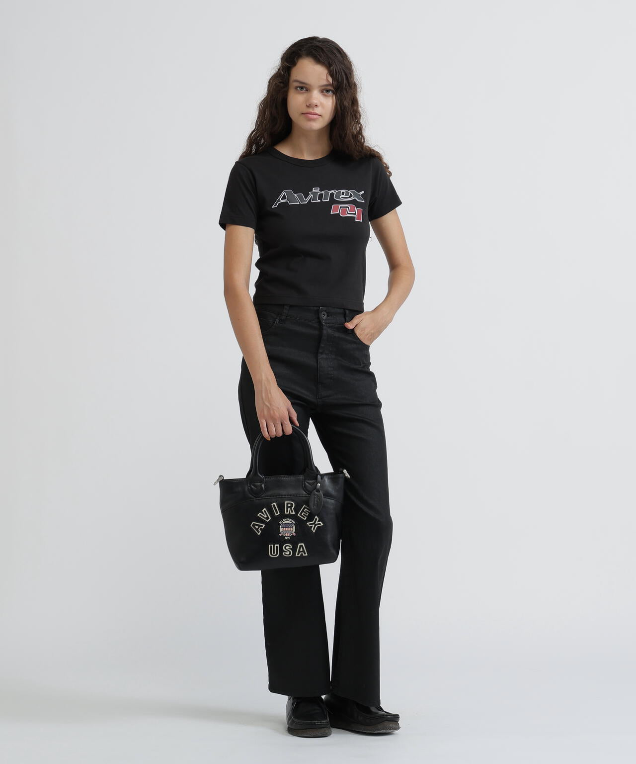 VARSITY LEATHER MINI TOTE BAG / AVX5626
