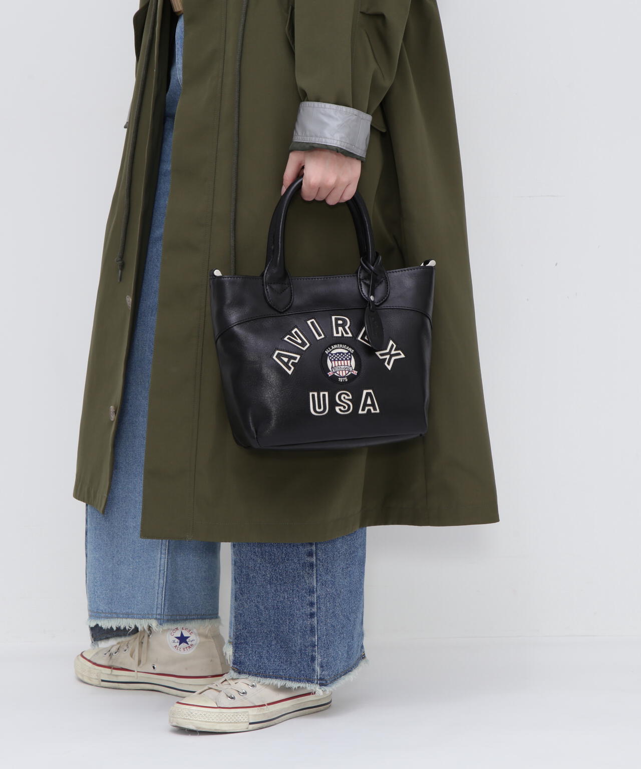 VARSITY LEATHER MINI TOTE BAG / AVX5626