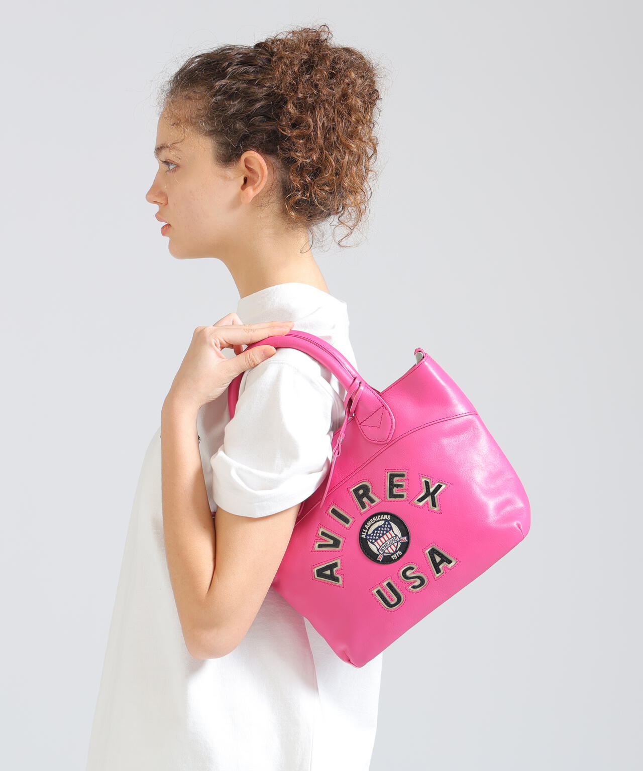 VARSITY LEATHER MINI TOTE BAG / AVX5626