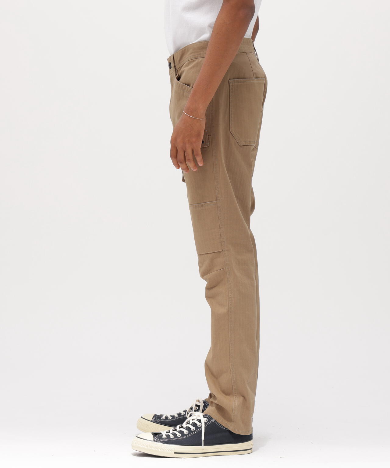 STRETCH HERRINGBONE CARGO PANTS