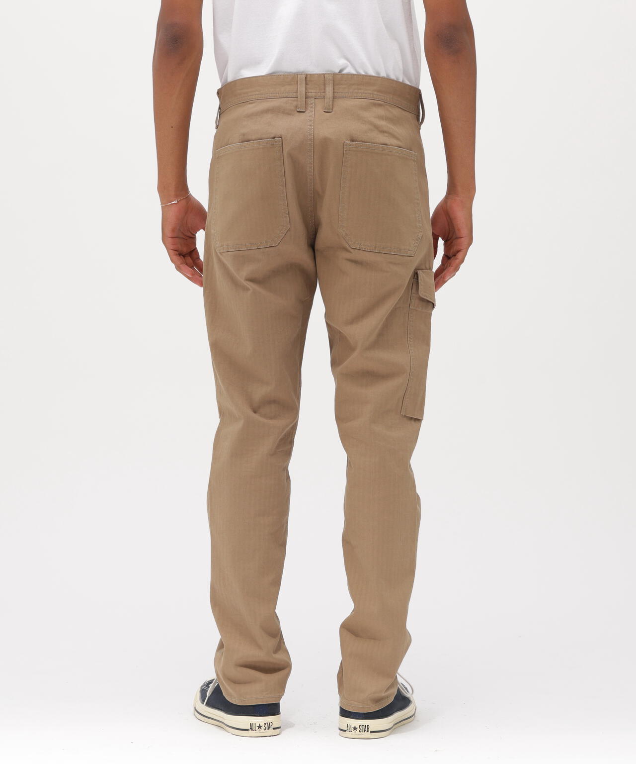STRETCH HERRINGBONE CARGO PANTS