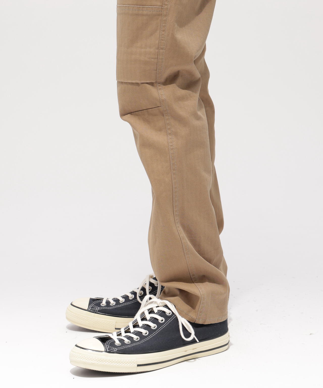 STRETCH HERRINGBONE CARGO PANTS