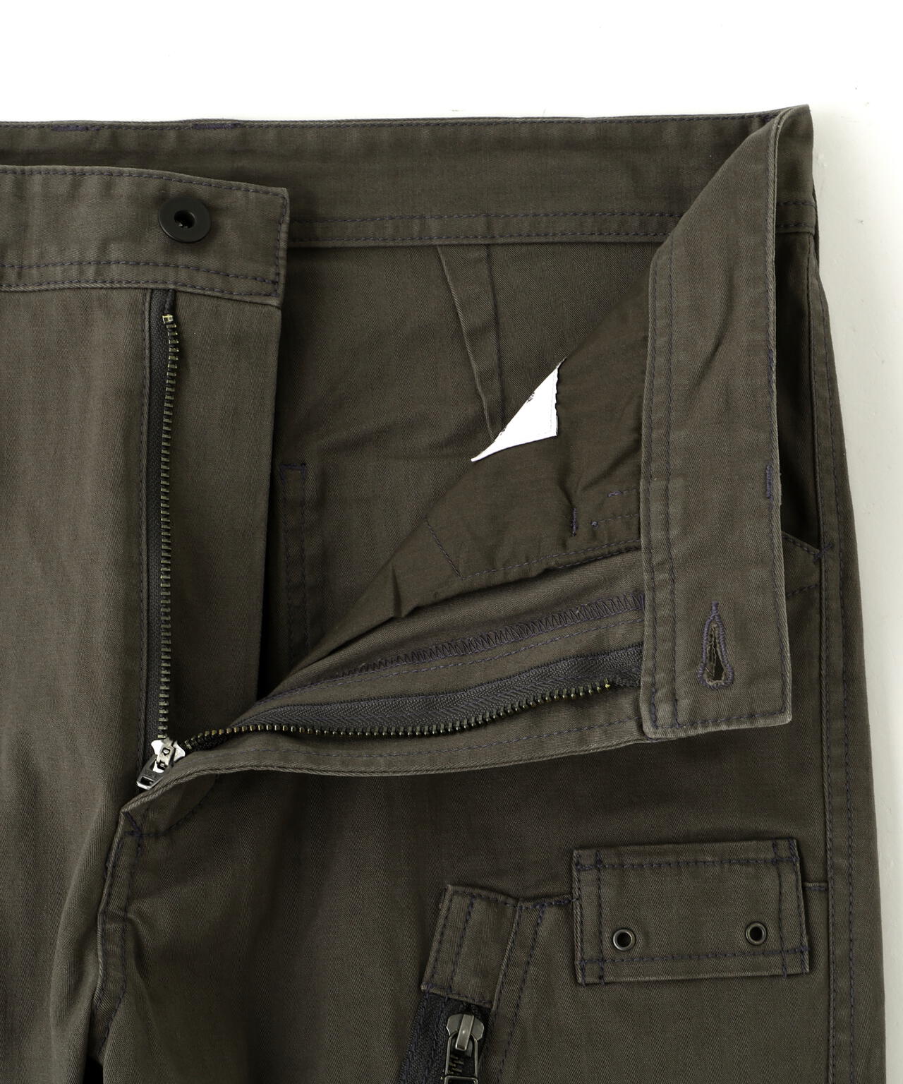 STRETCH HERRINGBONE CARGO PANTS