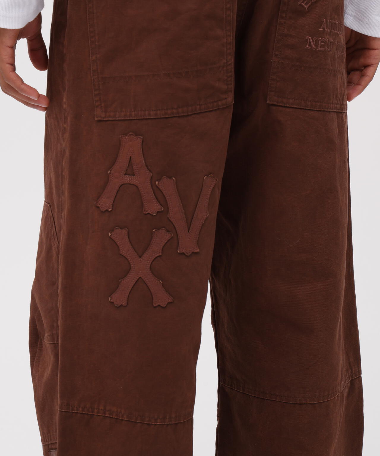 LEATHER PATCH DUCK DOUBLE KNEE PANTS