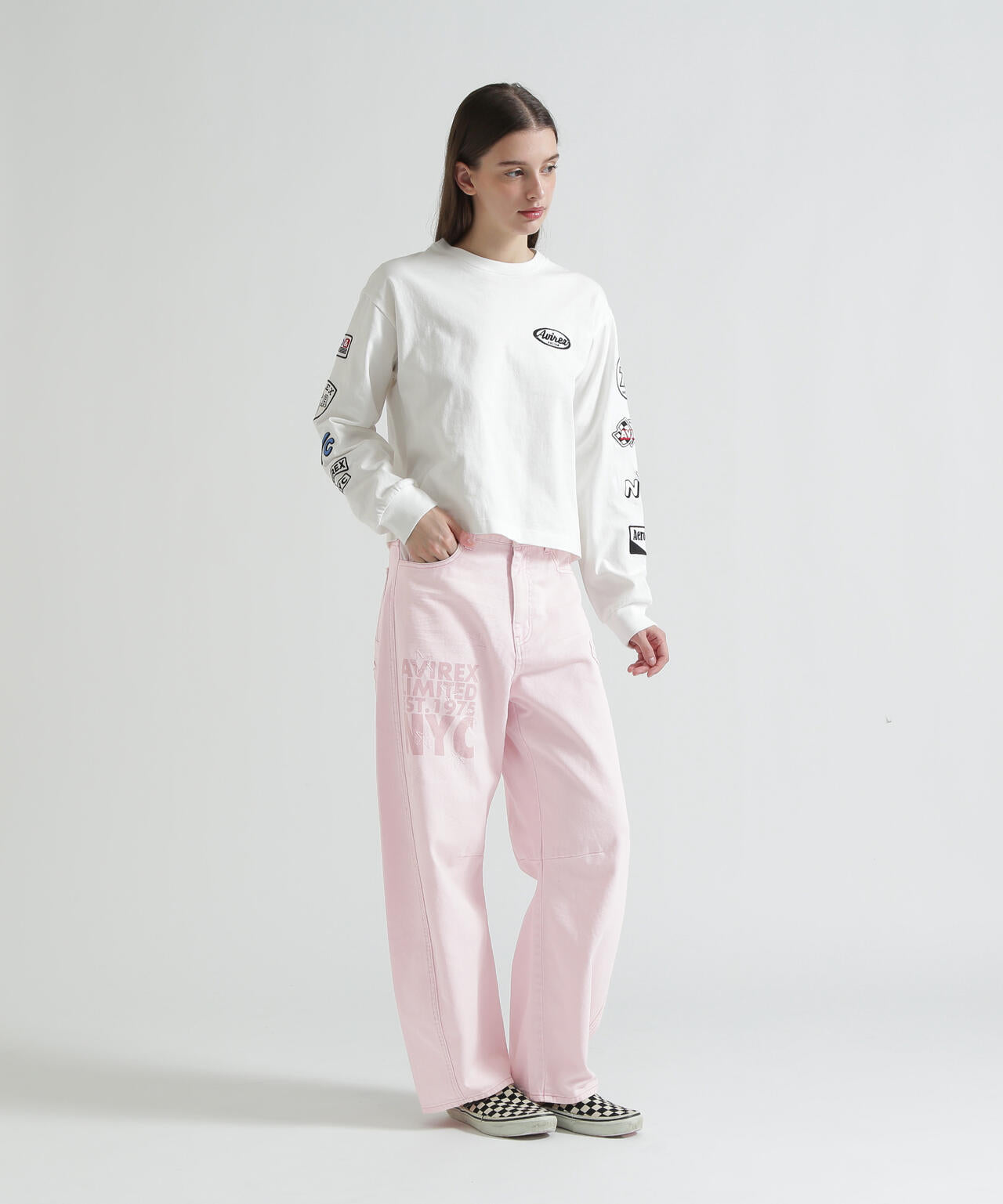 WAPPEN BARREL LEG DENIM PANTS
