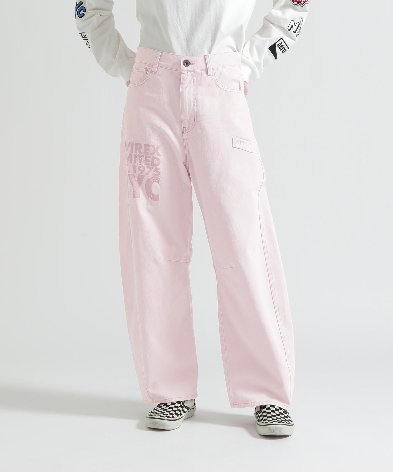 WAPPEN BARREL LEG DENIM PANTS