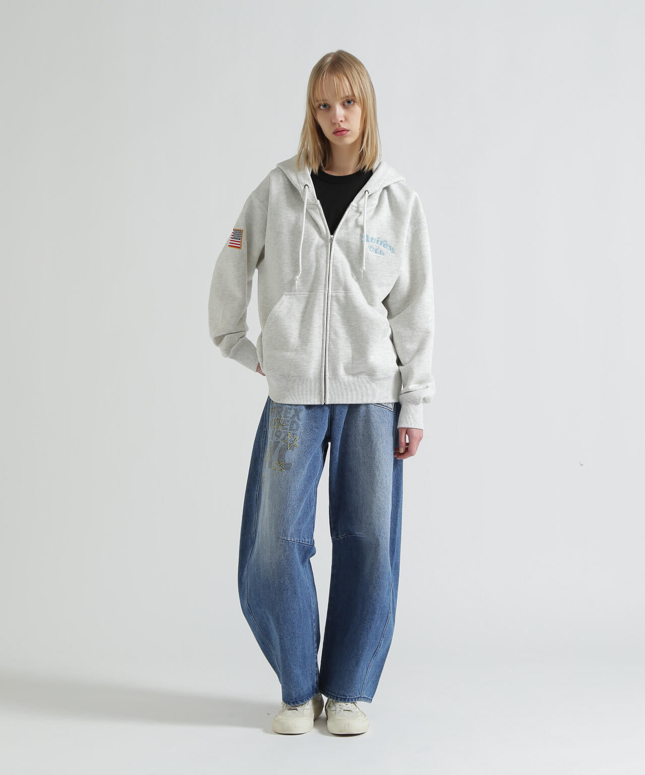 WAPPEN BARREL LEG DENIM PANTS