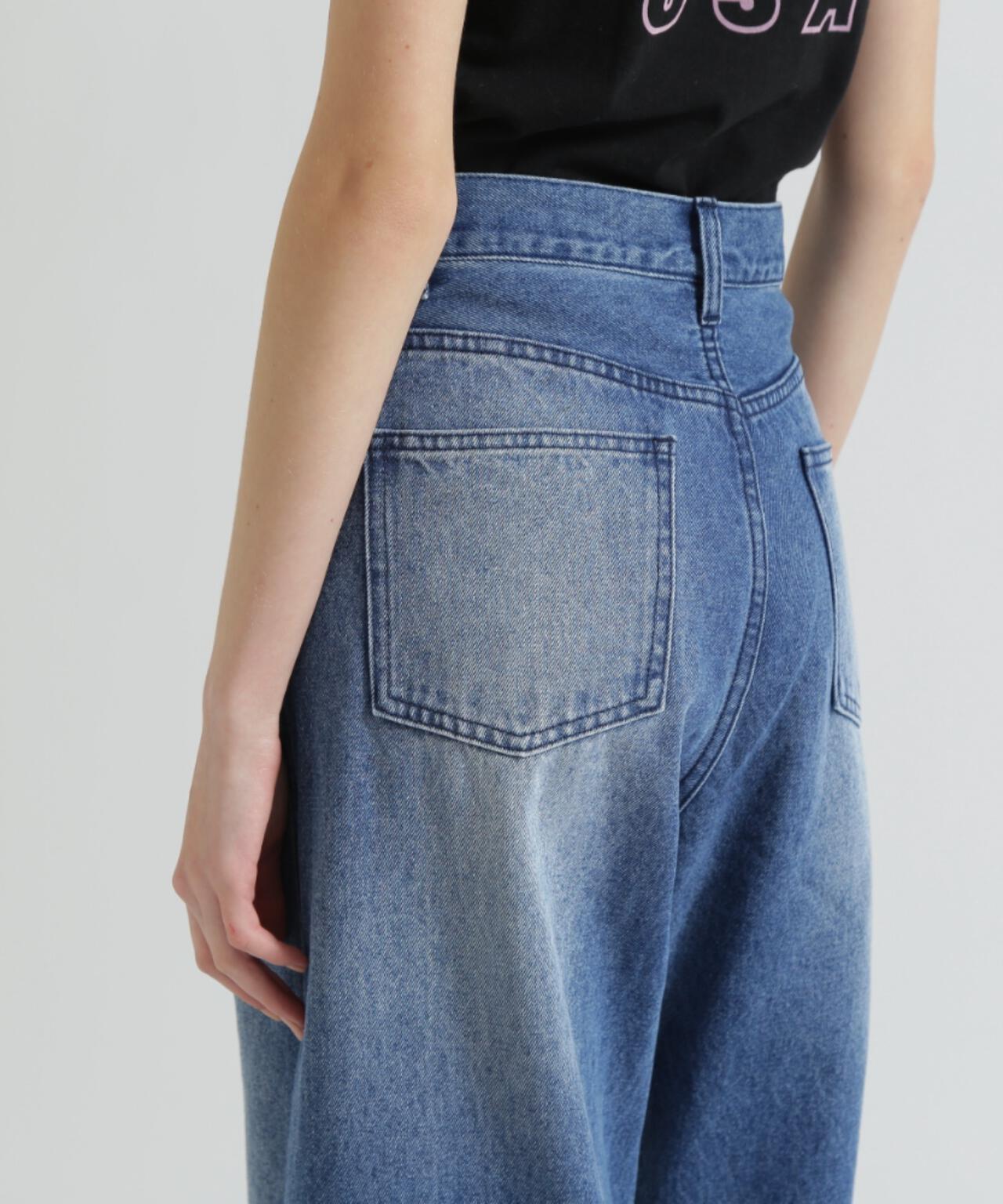 WAPPEN BARREL LEG DENIM PANTS
