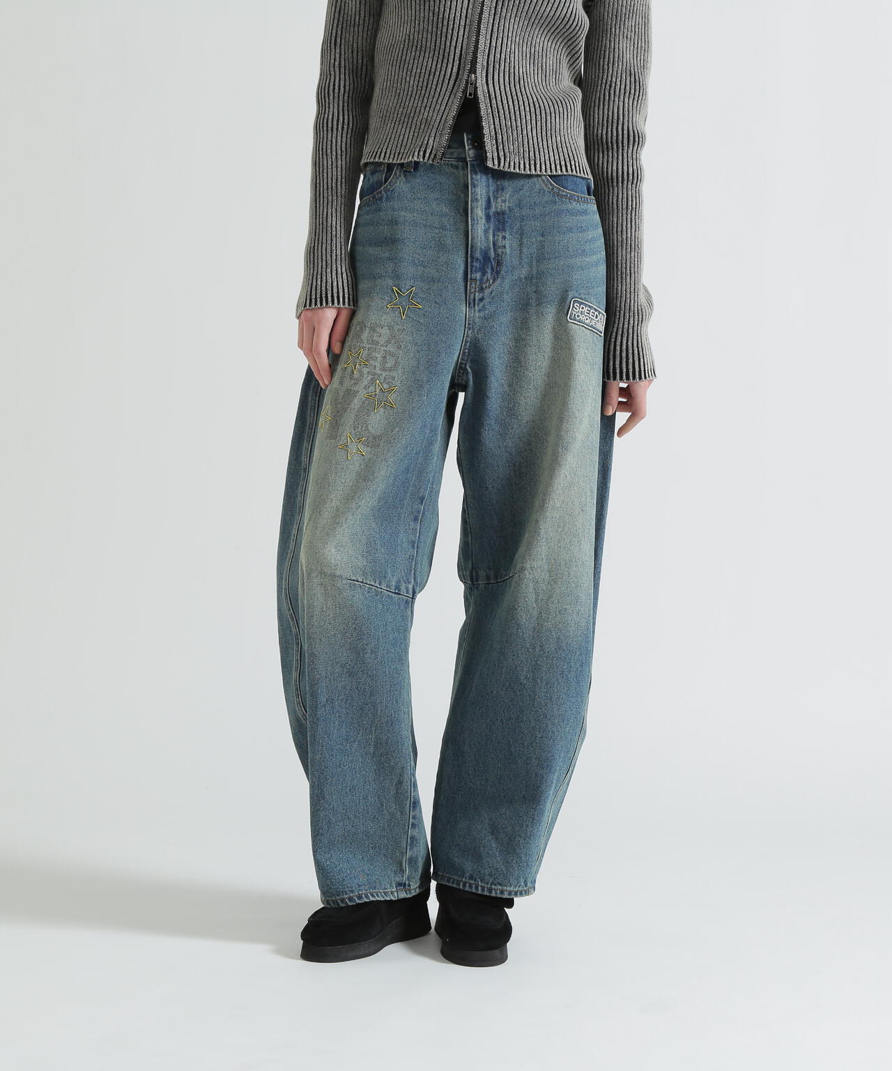 WAPPEN BARREL LEG DENIM PANTS