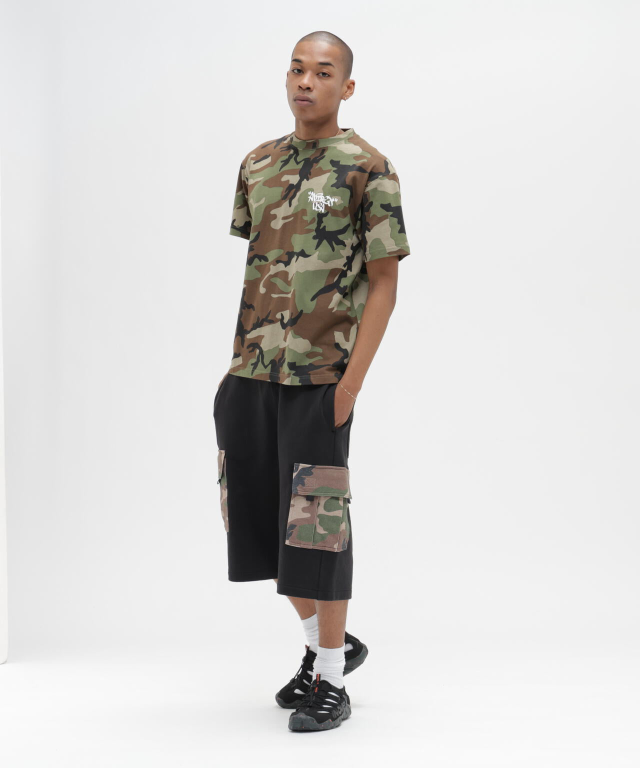 SWEAT CAMO CARGO SHORTS