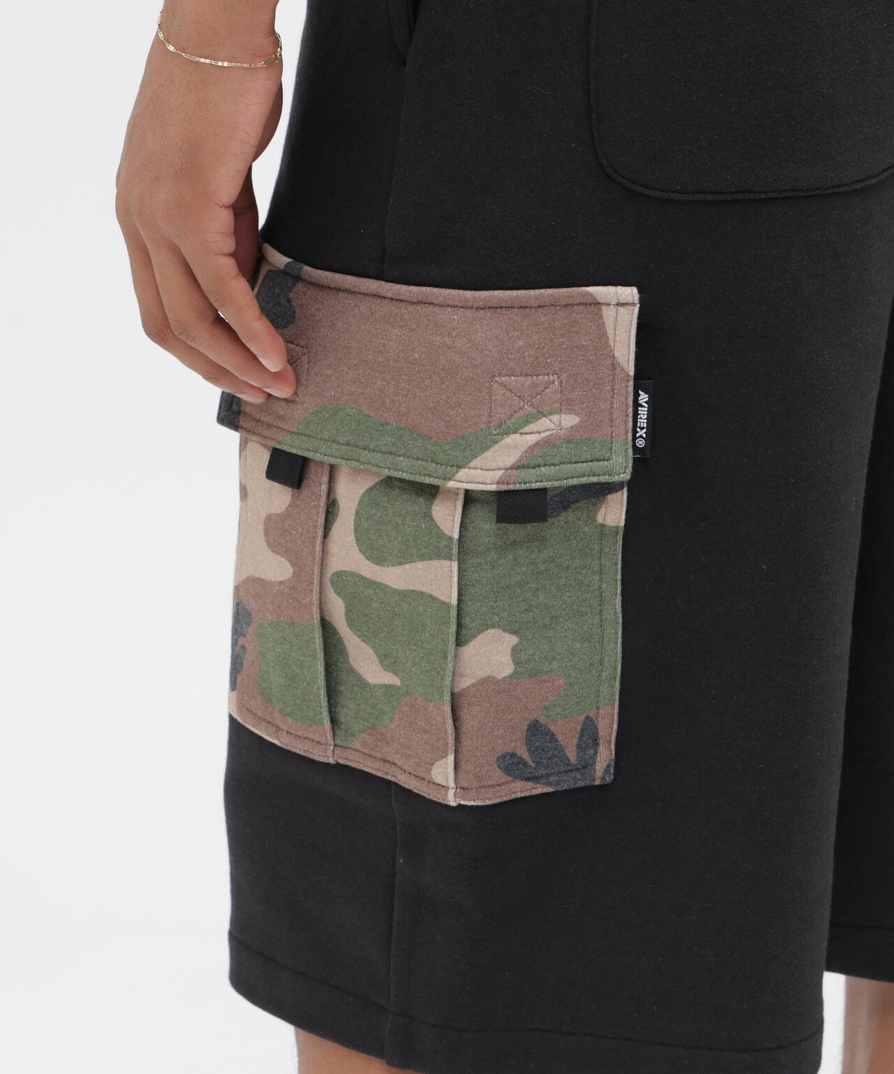 SWEAT CAMO CARGO SHORTS