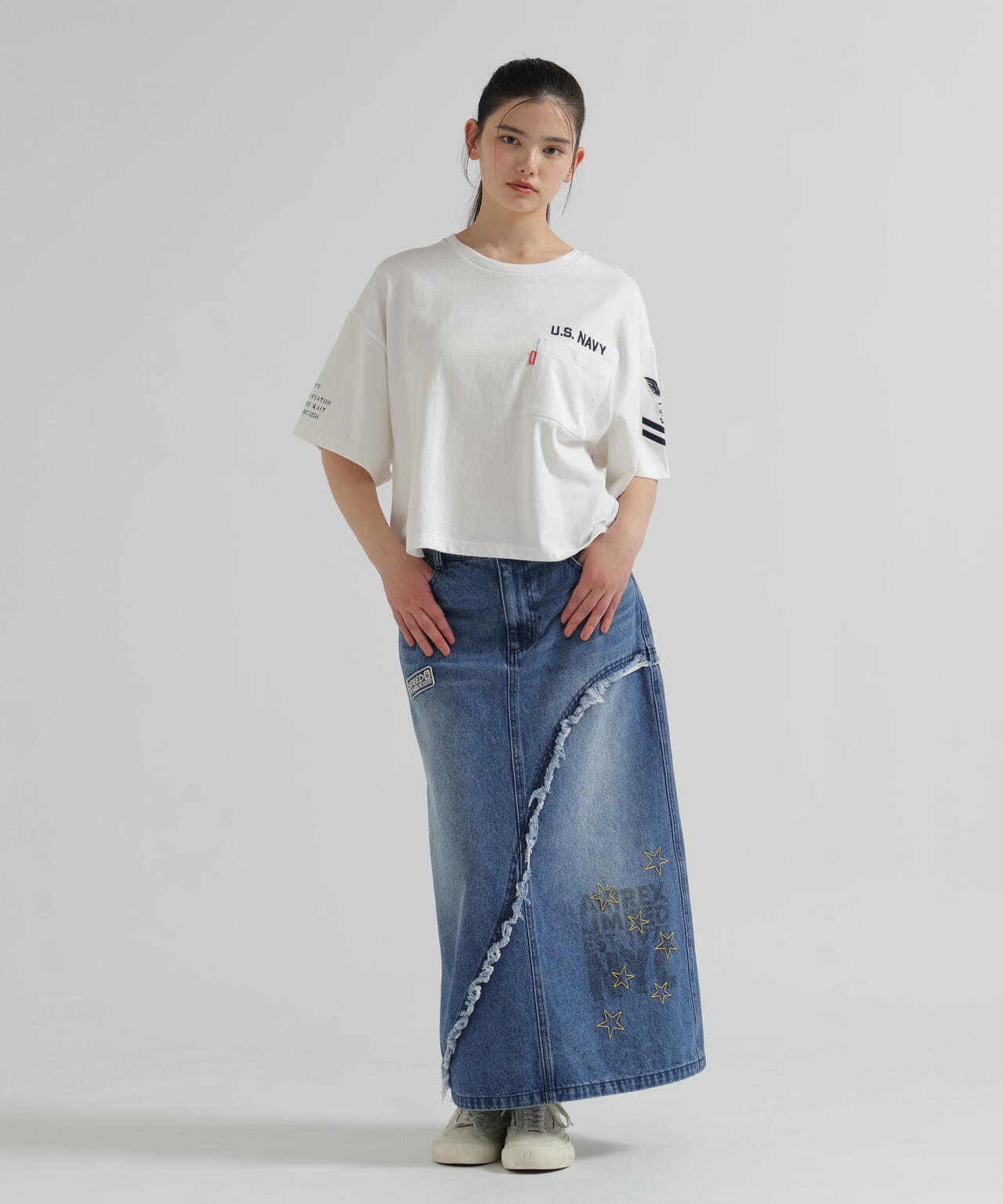 WAPPEN DENIM LONG SKIRT