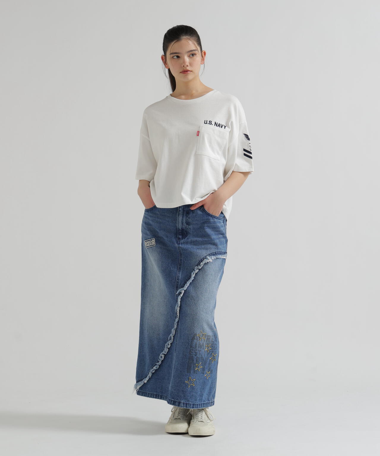 WAPPEN DENIM LONG SKIRT