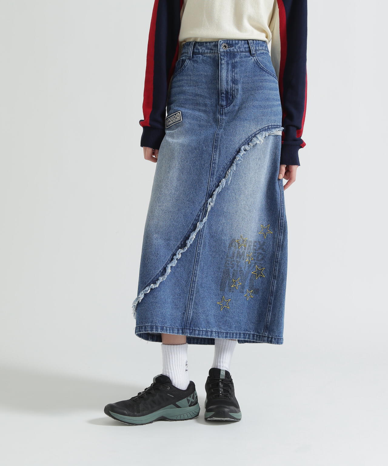 WAPPEN DENIM LONG SKIRT