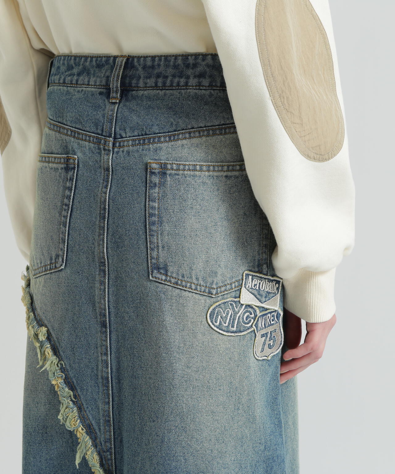 WAPPEN DENIM LONG SKIRT