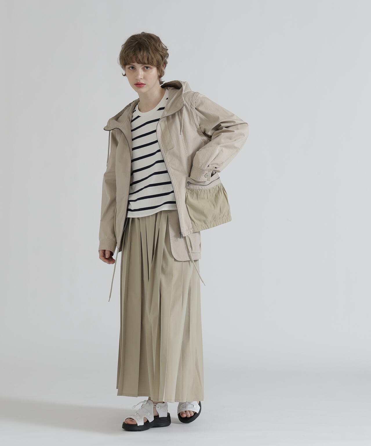 MILITARY POCKET BELT POUCH PLEATED SKIRT
