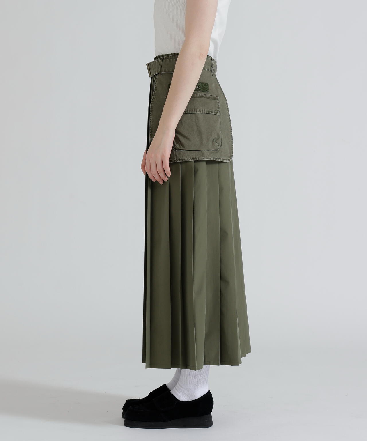 MILITARY POCKET BELT POUCH PLEATED SKIRT